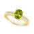 Peridot and Diamond Ring (1-1/3 ct.t.w and 1/8 ct.t.w) 14K Yellow Gold
