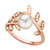 Cultured Freshwater Pearl (6mm) & White Zircon (1/6 ct. t.w.) Vine Ring in 14k Rose Gold-Plated Sterling Silver