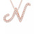 Diamond Initial Pendant Necklace (1/10 ct. t.w.) in 14k Rose Gold Over Sterling Silver, 16" + 2" Extender