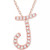 Diamond Initial Pendant Necklace (1/10 ct. t.w.) in 14k Rose Gold Over Sterling Silver, 16" + 2" Extender