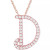 Diamond Initial Pendant Necklace (1/10 ct. t.w.) in 14k Rose Gold Over Sterling Silver, 16" + 2" Extender