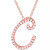 Diamond Initial Pendant Necklace (1/10 ct. t.w.) in 14k Rose Gold Over Sterling Silver, 16" + 2" Extender