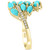 EFFY® Turquoise Cluster & Diamond (1/10 ct. t.w.) Statement Ring in 14k Gold