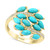EFFY® Turquoise Cluster & Diamond (1/10 ct. t.w.) Statement Ring in 14k Gold