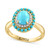 EFFY® Turquoise & Diamond (1/10 ct. t.w.) Halo Ring in 14k Gold