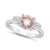 Women's Rose Quartz (1-3/4 ct.t.w.) and White Topaz (2/3 ct.t.w.) 3-Stone Ring in Sterling Silver