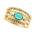 EFFY® Turquoise & Diamond (1/6 ct. t.w.) Multirow Ring in 14k Gold