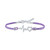 Diamond Accent Heartbeat Purple Cord Bracelet in Sterling Silver