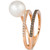 Vanilla Pearl (8mm) & Diamond (3/8 ct. t.w.) Coil Ring in 14k Rose Gold