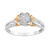 Diamond Floral Cluster Two-Tone Ring (1/4 ct. t.w.) in Sterling Silver & 14k Rose Gold
