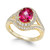 Lab-Created Ruby (2 ct. t.w.) and White Sapphire (3/4 ct. t.w.) in Gold-Plated Sterling Silver