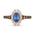 Cornflower Ceylon Blue Sapphire (5/8 ct. t.w.) & Diamond (1/2 ct. t.w.) Oval Halo Ring in 14k Rose Gold