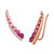Strawberry Layer Cake Multi-Gemstone Ear Climbers in 14k Rose Gold