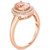 Morganite (1 ct. t.w.) & Diamond (1/5 ct. t.w.) Double Halo Ring in 14k Rose Gold