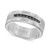 Men's Tungsten and Sterling Silver Ring, Channel-Set Black Diamond Accent Wedding Band