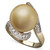14k Gold Ring, Cultured Golden South Sea Pearl (14mm) and Diamond (1/3 ct. t.w)