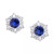 Sapphire (5/8 ct. t.w.) & Diamond (1/10 ct. t.w.) Stud Earrings in 14k White Gold (Also in Emerald & Ruby)