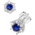 Sapphire (5/8 ct. t.w.) & Diamond (1/10 ct. t.w.) Stud Earrings in 14k White Gold (Also in Emerald & Ruby)