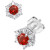 Sapphire (5/8 ct. t.w.) & Diamond (1/10 ct. t.w.) Stud Earrings in 14k White Gold (Also in Emerald & Ruby)