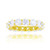 White Cubic Zirconia Eternity Band in 14k Yellow Gold Plated Sterling Silver