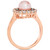 Strawberry Pearl (7mm) & Diamond (3/4 ct. t.w.) Double Halo Ring in 14k Rose Gold