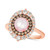 Strawberry Pearl (7mm) & Diamond (3/4 ct. t.w.) Double Halo Ring in 14k Rose Gold