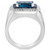 EFFY® Men's London Blue Topaz (4-1/2 ct. t.w.) & White Topaz (1/3 ct. t.w.) Rectangular Halo Ring in Sterling Silver