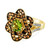 Green Apple Peridot (1-1/5 ct. t.w.), Spessarite (7/8 ct. t.w.) & Vanilla Diamond (1/10 ct. t.w.) Star Statement Ring in 14k Gold