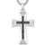 Men's Black & White Diamond Cross 22" Pendant Necklace (1/5 ct. t.w.) in Sterling Silver