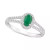 Emerald (1/2 ct. t.w.) & Diamond (1/4 ct. t.w.) Oval Halo Split Shank Ring in Sterling Silver (Also in Ruby & Sapphire)