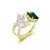 Cubic Zirconia in Sterling Silver and 14K Gold Over Sterling Silver Multishape Fashion Ring
