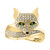 EFFY® Diamond (3/8 ct. t.w.) & Tsavorite Accent Fox Ring in 14k Gold