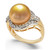 Cultured Golden South Sea Pearl (12mm) and Diamond (5/8 ct. t.w.) Ring in 14k Gold