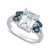 Aquamarine (3 ct. t.w.), Blue Topaz (1 ct. t.w.) & Diamond (1/10 ct. t.w.) Ring in Sterling Silver