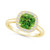 Peridot (2-3/8 ct. t.w.) and Diamond (1/4 ct. t.w.) Halo Ring in 14K Yellow Gold