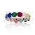 Rainbow Colored Cubic Zirconias Eternity Band in 14k Rose Gold Plated Sterling Silver