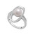 Cultured Freshwater Pearl (8mm) & Diamond (1/10 ct. tw.) Oval Ring in Sterling Silver