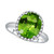 Peridot (5 ct. t.w.) & Diamond (1/4 ct. t.w.) Halo Ring in 14k White Gold