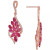 Ruby (3-1/5 ct. t.w.) & Diamond (1/4 ct. t.w.) Floral Cluster Drop Earrings in 14k White Gold (Also in Emerald & Saphire)