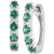 Ruby (1/2 ct. t.w.)& Diamond (1/20 ct. t.w.) Small Hoop Earrings in 14k White Gold, 1" (Also in Emerald)