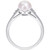 Cultured Freshwater Pearl (7mm) & Diamond Accent Heart Shoulder Ring in Sterling Silver