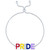 Diamond Accent Rainbow PRIDE Bolo Bracelet in Sterling Silver