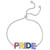 Diamond Accent Rainbow PRIDE Bolo Bracelet in Sterling Silver