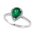 Brasilica by EFFY® Emerald (9/10 ct. t.w.) and Diamond (1/6 ct. t.w.) Pear-Shaped Ring in 14k White Gold, Created for Macy's