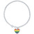 Diamond Accent & Rainbow Enamel Pride Double Heart Charm Bracelet in Sterling Silver