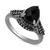 Onyx, Pink Tourmaline (1/5 ct. t.w.) & Black Diamond (1/10 ct. t.w.) Maleficent Ring in Black Rhodium-Plated Sterling Silver