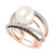 Fresh Water Pearl (10mm) and Diamond (3/4 ct.t.w.) Ring in 14k White, Yellow and Rose Gold