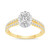Diamond Oval Cluster Two Row Engagement Ring (1 ct. t.w.) in 14k Two-Tone Gold