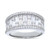 Cubic Zirconia Round & Baguette Statement Ring in Sterling Silver