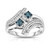 Blue and White Two Stone Diamond  Ring (1/2 ct. t.w.) in Sterling Silver